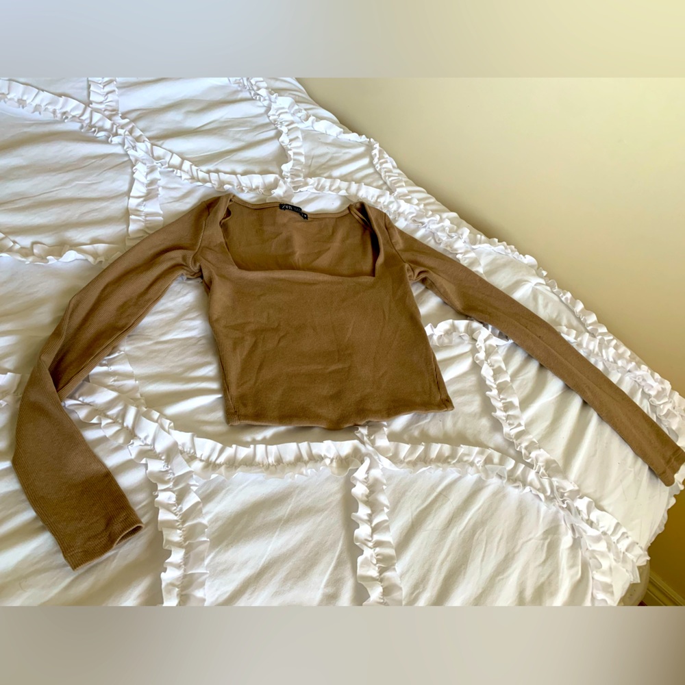 Zara ribbed long sleeve top